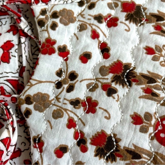 Bailey 44 Anthropologie Top L Quilted Patchwork Block Print Floral Puff Sleeve - Picture 12 of 16